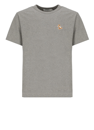 Shop Maison Kitsuné Chillax Fox T-shirt In Grey