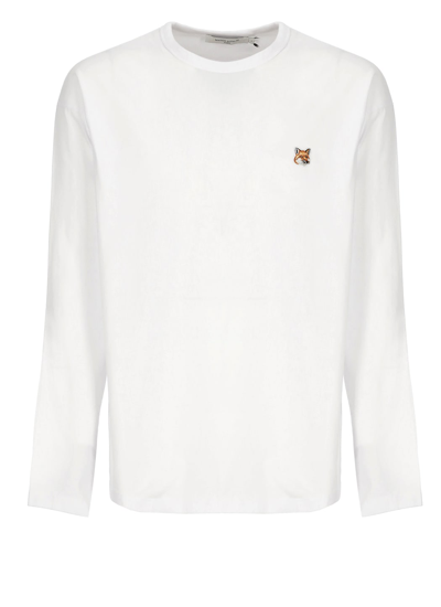 Shop Maison Kitsuné Fox Head T-shirt In White