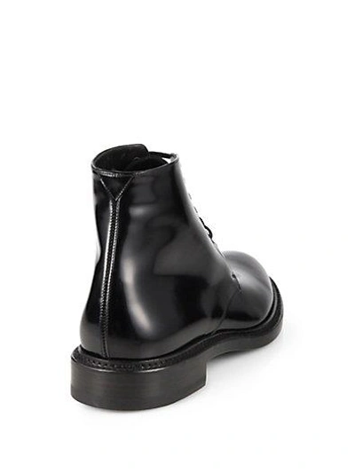Shop Saint Laurent Army Leather Lace-up Ankle Boots In Black
