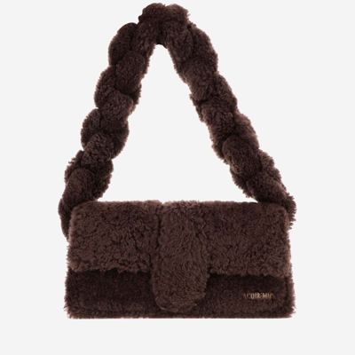 Shop Jacquemus Le Bambidou Logo Lettering Flap Bag In Brown