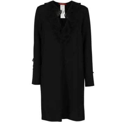 Shop Maxmara Studio Tunic Dress With Frill In Black