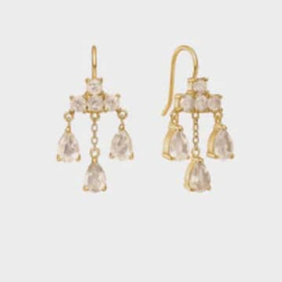 Shop Carre Carré Gold Plated Earrings With Champagne Quartz
