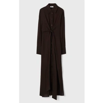 Shop Rodebjer Apple Wrapped Shirt Dress In Brown