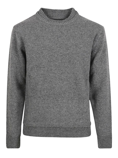 Shop Maison Margiela Crewneck Knitted Jumper In Grey