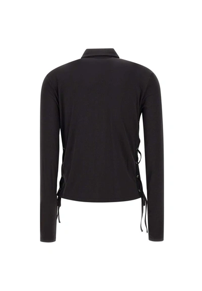 Heron Preston Lace-up Ruched Shirt In Black