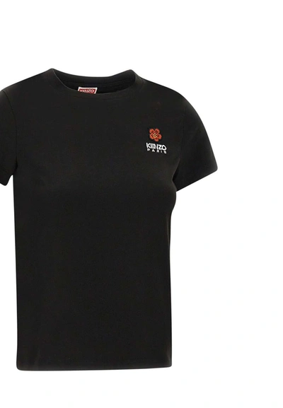 Shop Kenzo Paris "crest Logo Classic" Cotton T-shirt In Black