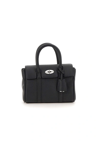 Shop Mulberry "mini Bayswater" Leather Bag In Black