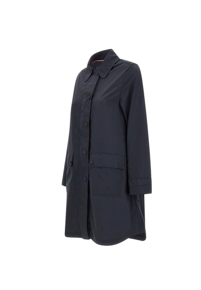 Shop Thom Browne "round Collar Overcoat" Coat In Blue