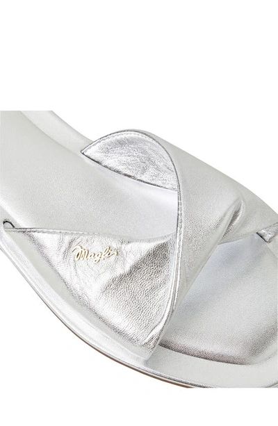 Shop Bruno Magli Francis Slide Sandal In Silver