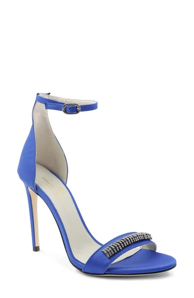Shop Bruno Magli Estelle Ankle Strap Sandal In Blue Satin