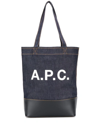 Shop Apc A.p.c. Axel Cotton Shopping Bag In Blue