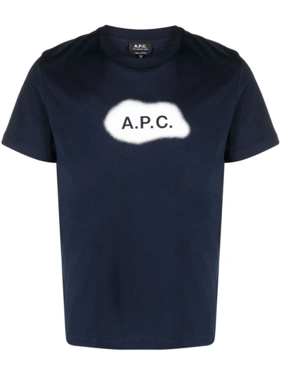 Shop Apc A.p.c. Organic Cotton T-shirt In Blue