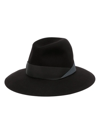 Shop Borsalino Alessandria Shaved Fur Felt Fedora Hat In Black