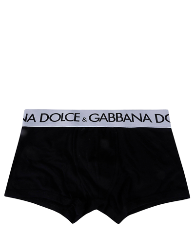 Dolce & Gabbana Two-way-stretch Cotton Jersey Long-leg Boxers In Black