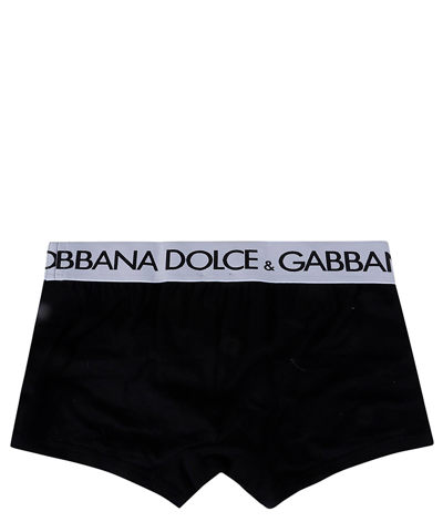 Dolce & Gabbana Two-way-stretch Cotton Jersey Long-leg Boxers In Black