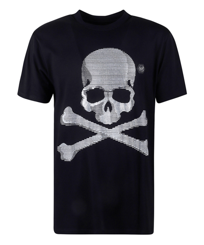 Shop Philipp Plein Skull&amp;bones T-shirt In Black