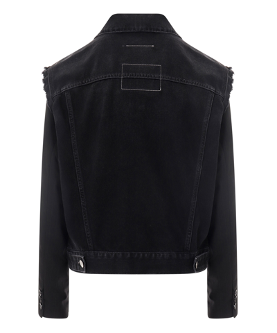 Shop Mm6 Maison Margiela Denim Jacket In Black