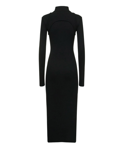 Shop Off-white Midi Dress In Black
