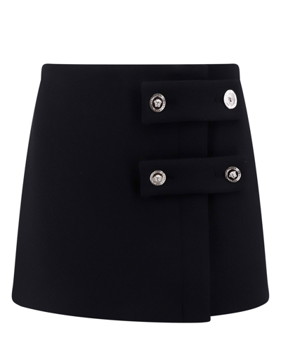 Shop Versace Mini Skirt In Black