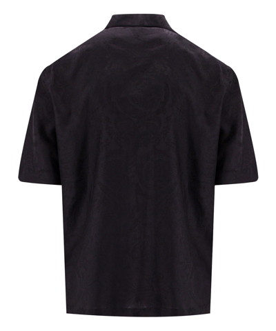 Shop Versace Short Sleeve Shirt In Black