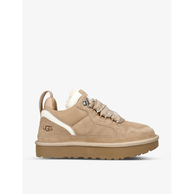 Shop Ugg Women's Beige Lowmel Suede And Mesh Low-top Trainers
