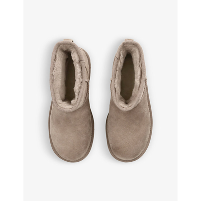 Shop Ugg Classic Mini Suede Platform Boots In Taupe