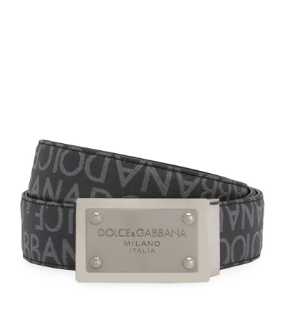Shop Dolce & Gabbana Jacquard Logo Print Belt In Multi