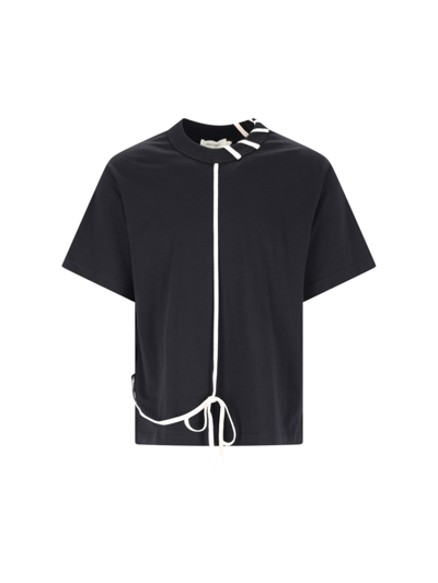 Shop Craig Green Lace-up Detail T-shirt In Black  