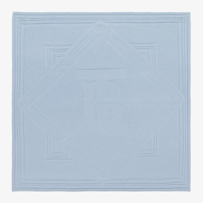Shop Burberry Blue Cashmere Baby Blanket (72cm)