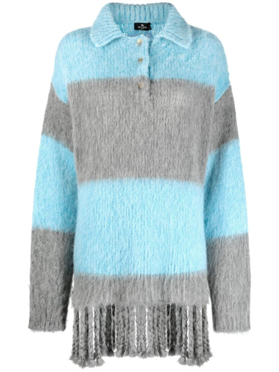 Shop Etro Polo-neck Sweater In Blue