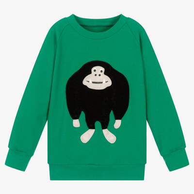 Shop Wauw Capow By Bangbang Boys Green Gorilla Sweatshirt