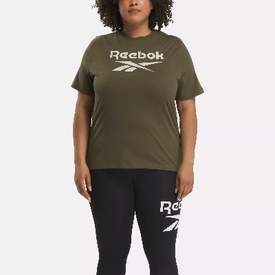 Shop Reebok Women's  Identity Big Logo T-shirt (plus Size) In Green