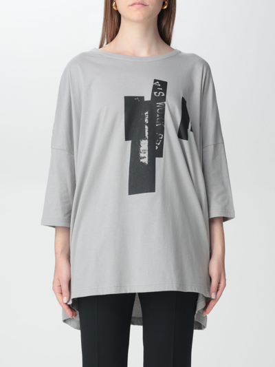 Shop Yohji Yamamoto T-shirt  Woman Color Grey