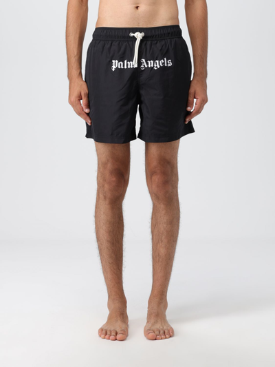Shop Palm Angels Nylon Swimsuit With Logo In Black