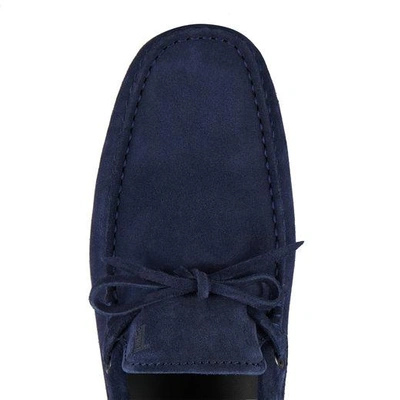 Shop Tod's City Gommino Driving Shoes In Suede In Blue
