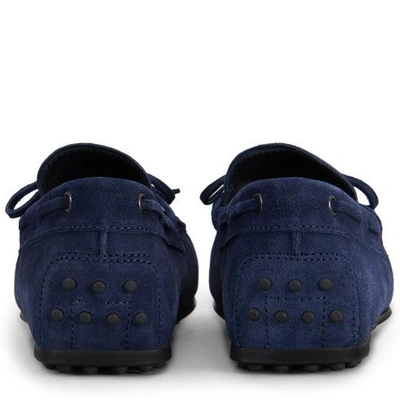 Shop Tod's City Gommino Driving Shoes In Suede In Blue