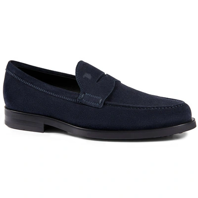 Tod's Loafers In Suede In Blue