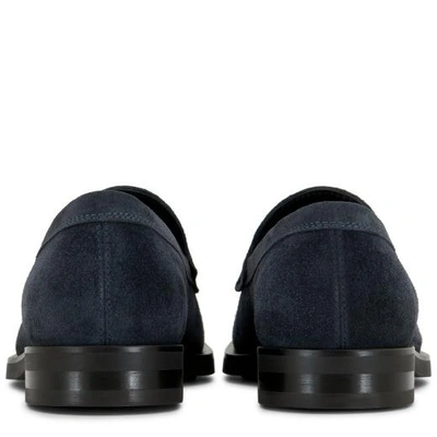 Shop Tod's Loafers In Suede In Blue