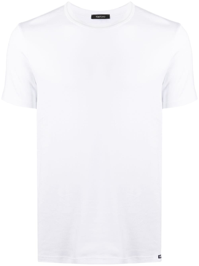 Shop Tom Ford Cotton Stretch T-shirt In White