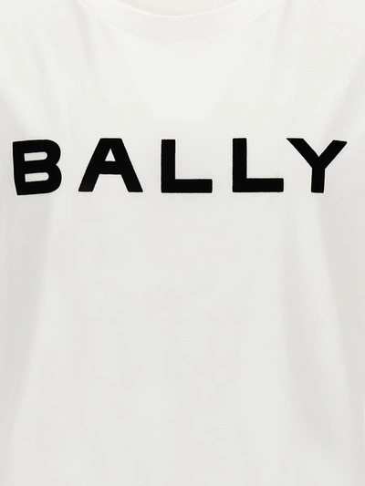 Shop Bally Flocked Logo T-shirt In White
