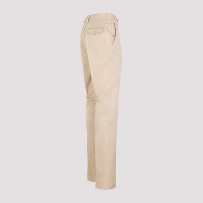 Shop Brioni Cotton Straight Leg Pants In Brown
