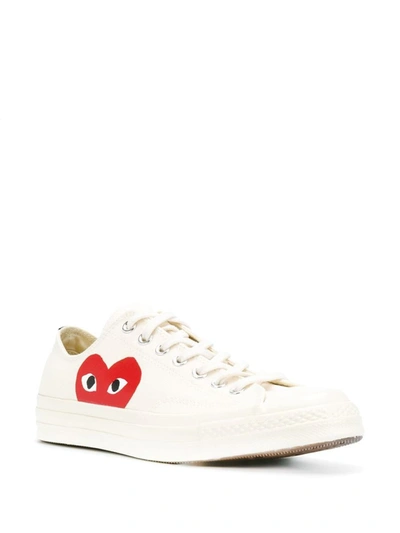 Shop Comme Des Garçons Play X Converse Red Heart Chuck Taylor '70 Low Sneakers In Beige