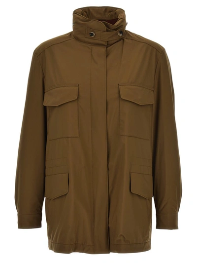 Shop Loro Piana 'iconic Traveller' Jacket In Brown