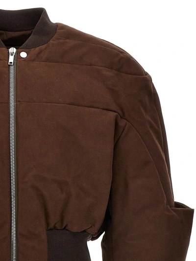 Shop Rick Owens 'girdered Cropped' Bomber Jacket In Brown