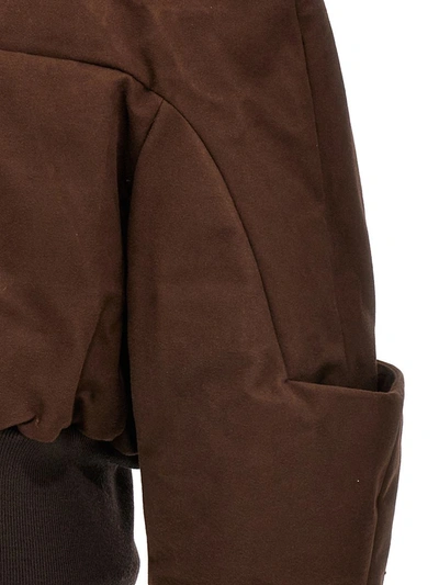 Shop Rick Owens 'girdered Cropped' Bomber Jacket In Brown