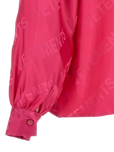 Shop Vetements 'monogram' Blouse In Fuchsia