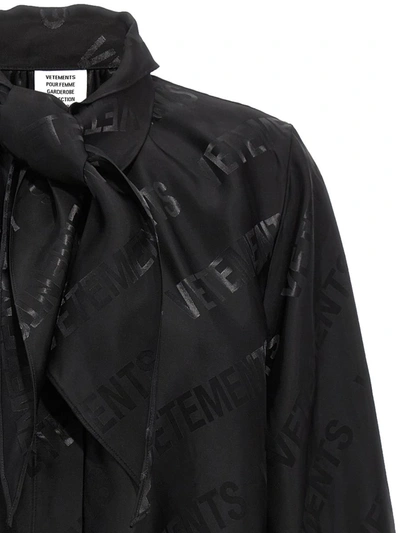 Shop Vetements 'monogram' Blouse In Black