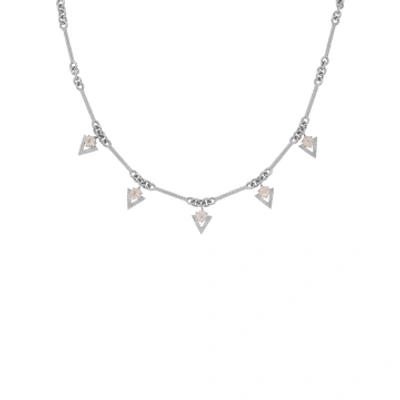 Shop Zoe And Morgan Hyacinth Rose Quartz Silver Necklace In Metallic