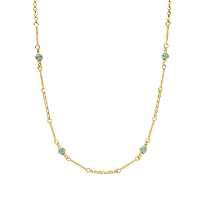 Shop Zoe And Morgan Azalea Blue Apatite Gold Necklace