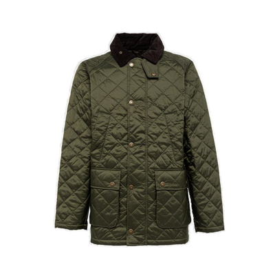 Shop Barbour Long Sleeved Quilted Jacket In Green